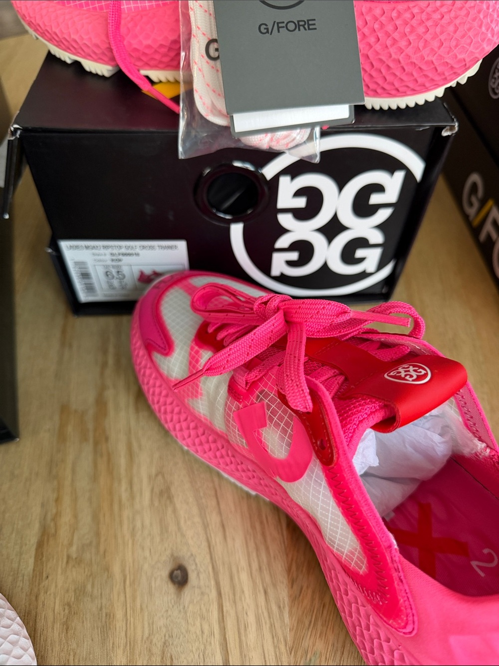 G/FORE Women's Hot Pink and White Sneakers